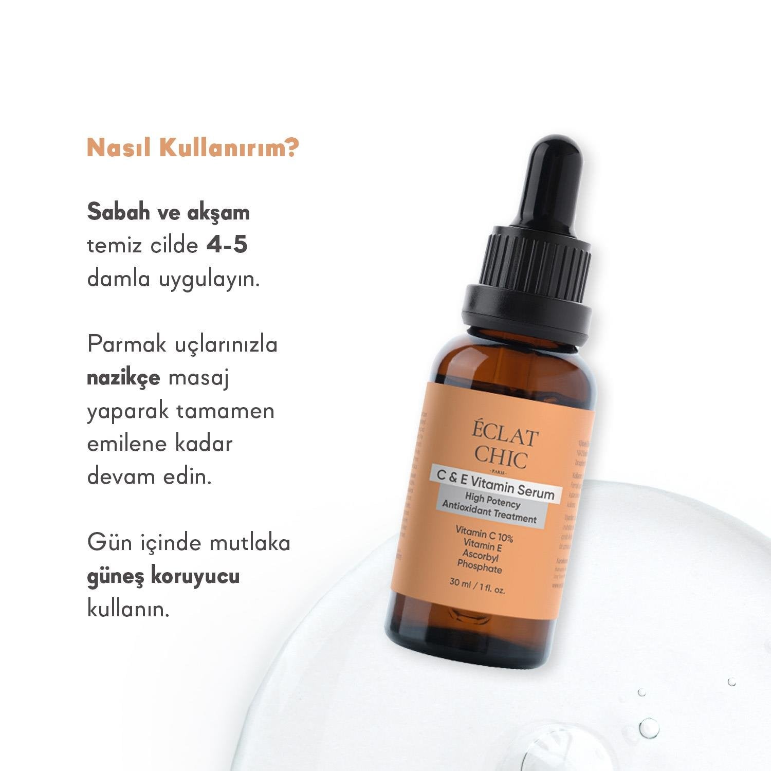 C&E Aydınlatıcı ve Canlandırıcı Cilt Bakım Serumu (Sodium Ascorbyl Phosphate + Niacinamide)