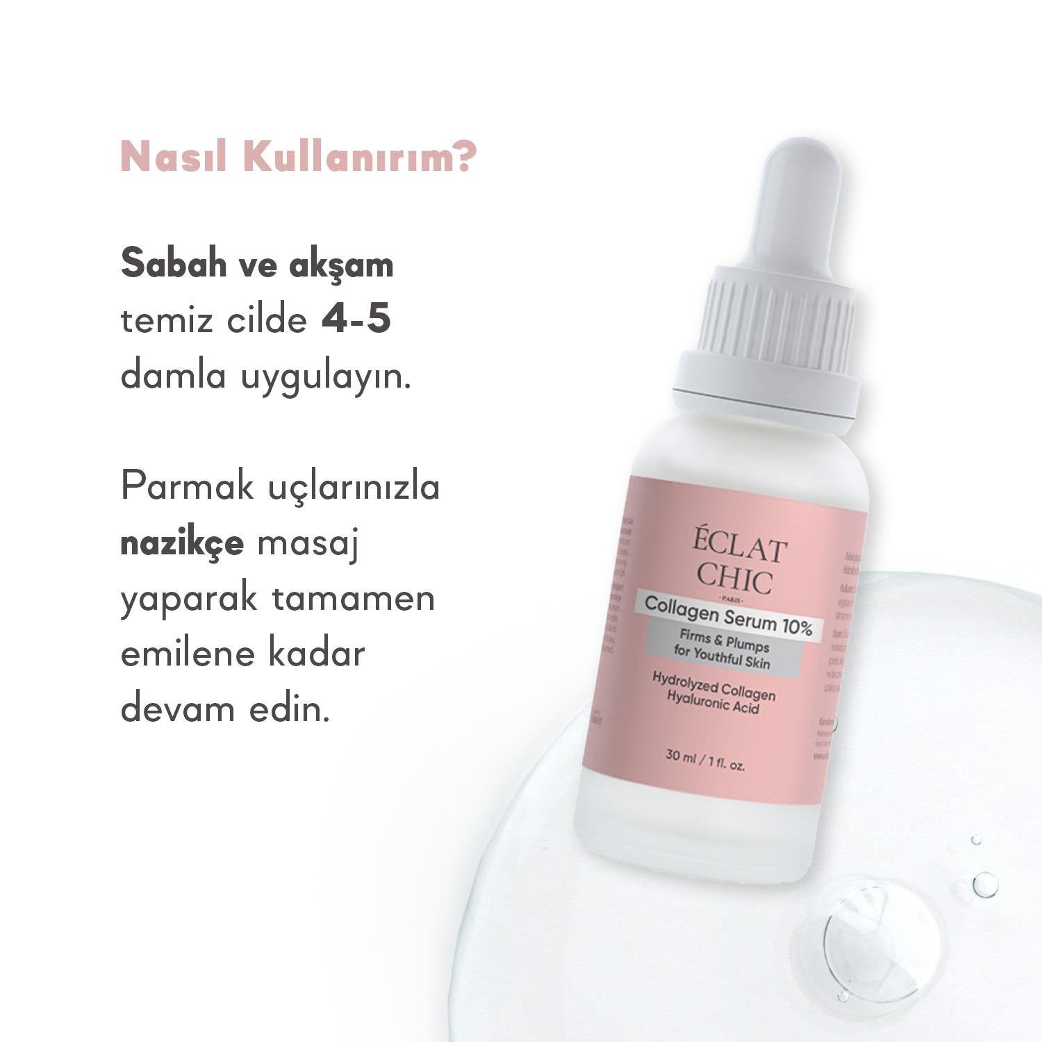 Cilt Yenileyici ve Sıkılaştırıcı Kolajen Serum (Hyaluronik Asit %1.5 + Niacinamide)