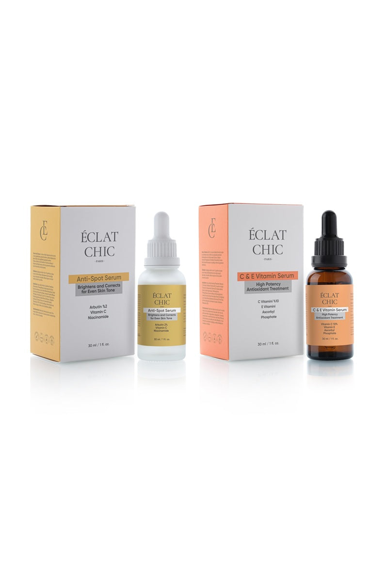 Leke Karşıtı ve Aydınlatıcı Set (Anti-Spot Serum + C&E Vitamin Serum)