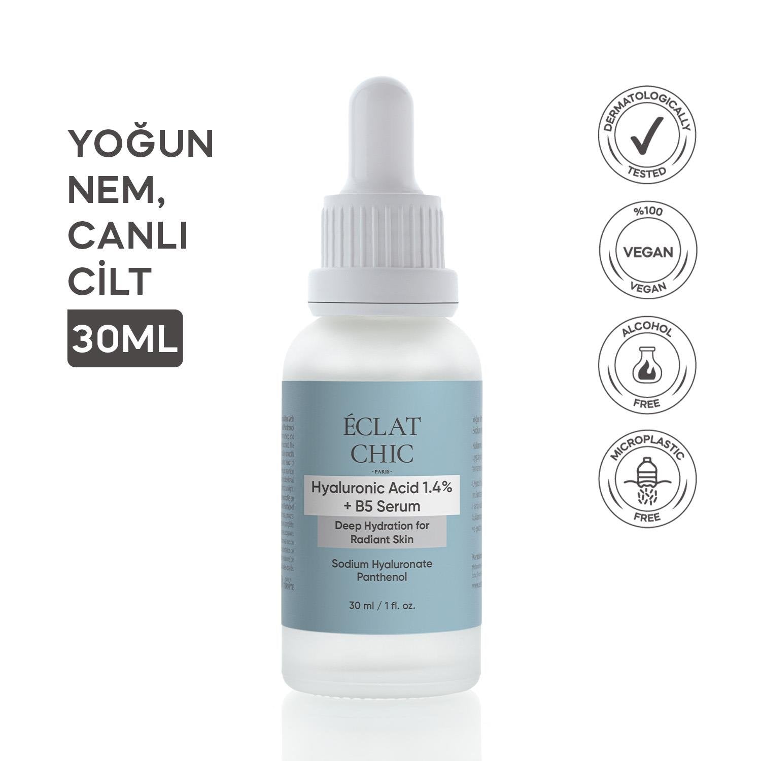 Yoğun Nemlendirme ve Dolgunlaştırıcı Etkili Yenileyici Cilt Bakım Serumu (Hyaluronic Acid %1.4 + B5)